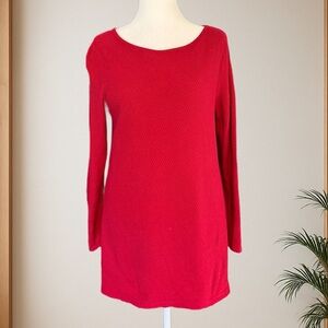 J. Jill Red Textured Knit Tunic Sweater – Size M